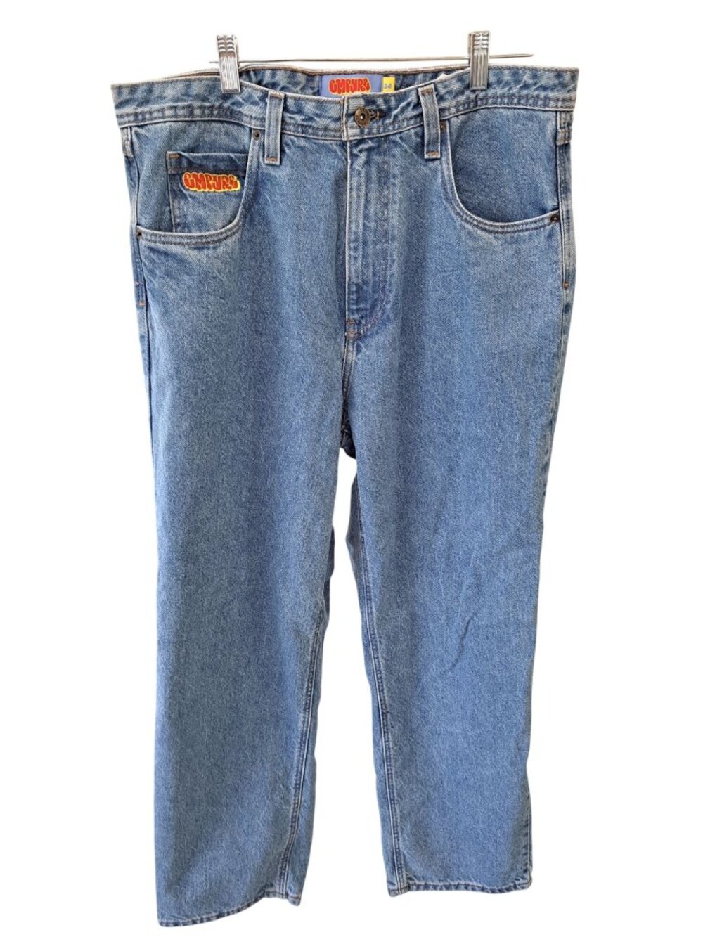 Empyre Relaxed Fit Blue Denim Jeans Men's Size 34 Embroidered Baggy Streetwear